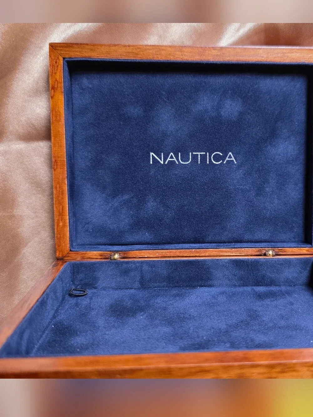 Nautica Polished Wooden Jewelry Box in Warm Brown Finish